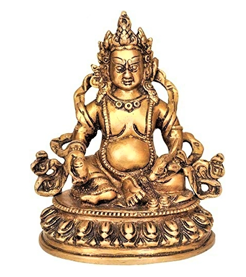 Astadhatu (8 Metals) Made Shri Kuber Idol/Lord Kuber Brass Idol/Lord Kuber Brass Idol for Profit, Success, Good Luck and Prosperity 