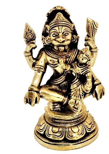 DPS--Brass Lakshmi Narasimha Idol / Brass Lord Narasimha with Goddess Lakshmi Statue