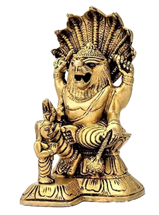 DPS-- Astadhatu (8 Metal) Bhagwan Shree Prahlad Narasimha Murthy / Nusingh Prahlad Bhagwan Bronze Statue / Bhagwan Prahlad Narasimha Bronze Statue