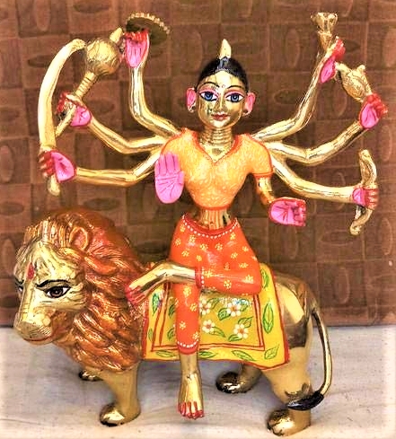 DPS--Astadhatu (8 Metals) Made Shri Durga Idol/Shri Ambe Maa Brass Idol/Shri Vaishno Devi Idol/Sherawali MATA Idol/Durga MATA Brass Idol/Durga MATA Puja Idol 