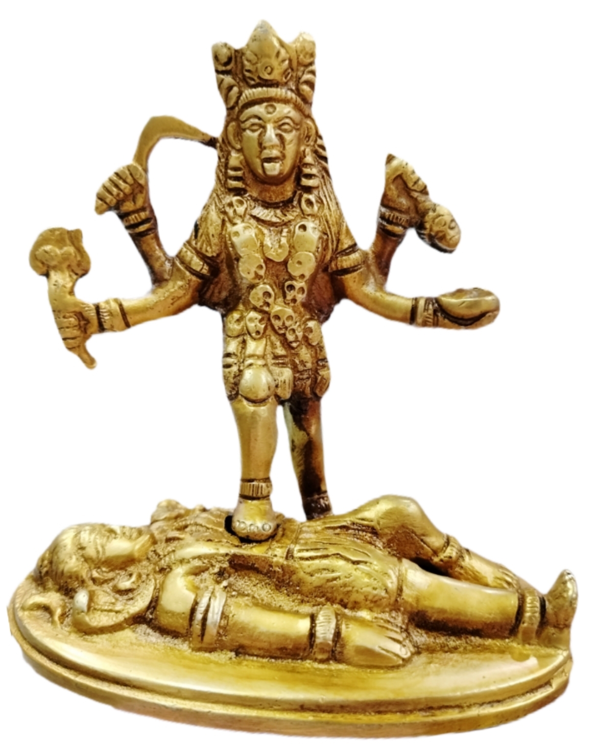 dharmik pooja store- Astadhatu Made Maha Kali Puja Idol/Maha Kali Brass Idol/Kali MATA Bhadrakali Brass Idol