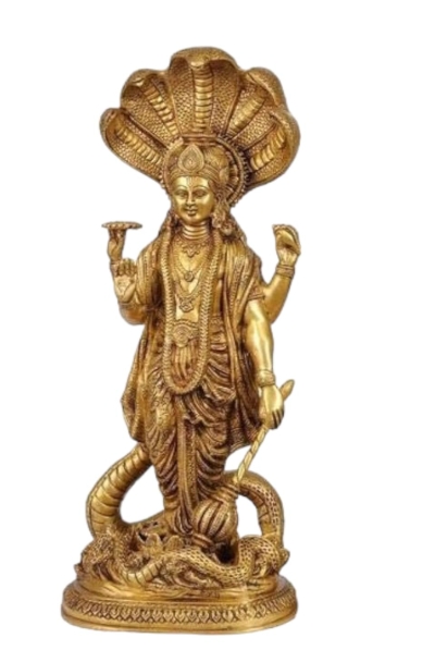 ASTHADHATU - BRASS LORD'S VISHNU IDOL ON SHESHNAAG